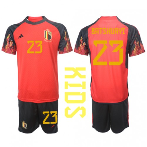 Dětský Fotbalový dres Belgie Michy Batshuayi #23 MS 2022 Domácí Krátký Rukáv (+ trenýrky)